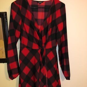 Express red and black plaid dress size S